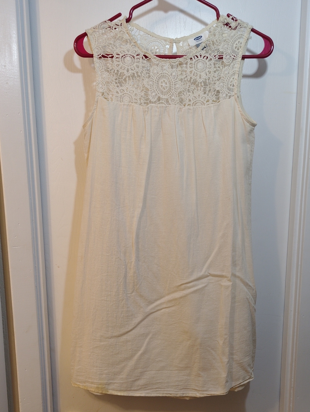 Old Navy Cream Lace Yoke Sleep Chemise